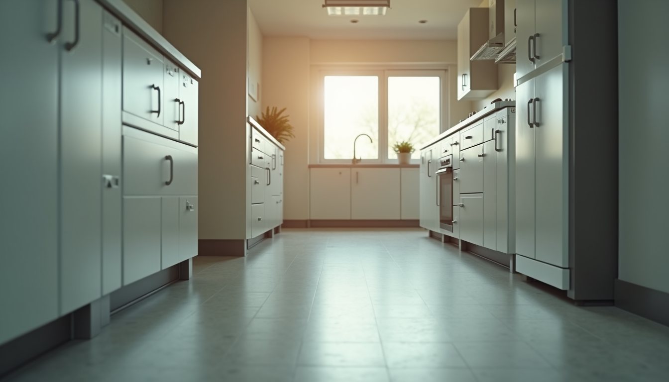 Eye-level view of a clean kitchen after a death cleanup service